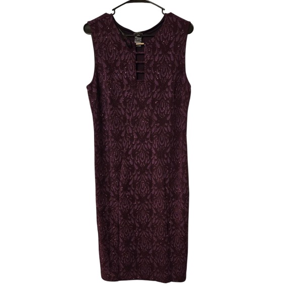 NWT EnFocus Studio Sequin Burgundy Mermaid Sleeveless Dress Size 14 Prom Evening - Picture 2 of 14